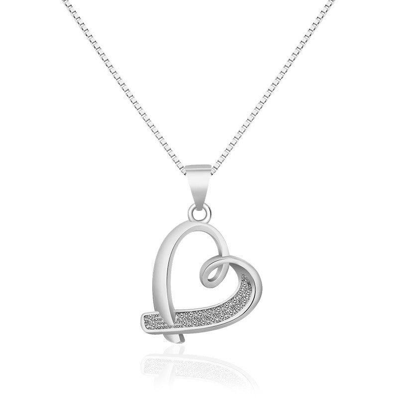 Women’s Heart Necklace Hollow Clavicle Chain - White Gold Color - electronic accessories