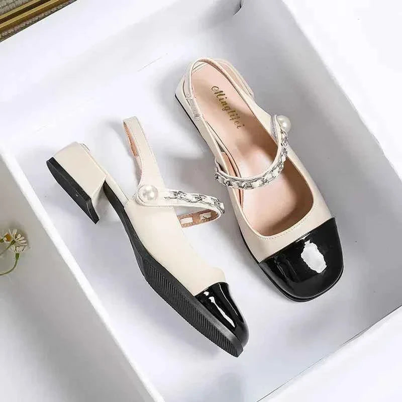 Women's High Heels Round Head Vintage Shoes