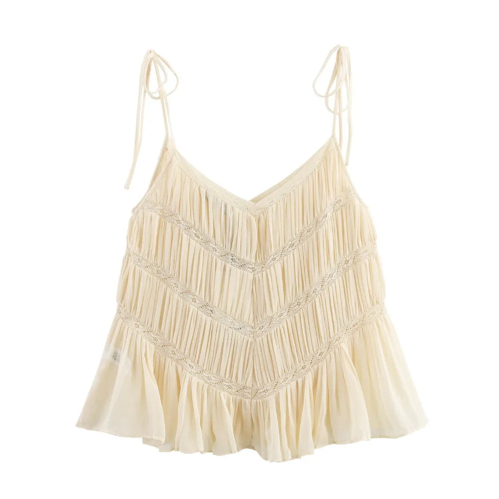 Women’s Hollow Strap Top Lace-up