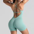 Women’s Jumpsuit Hollow Out Suspender Bodysuit - Light Green / S