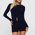Women’s Knit Cardigan Set - black / S