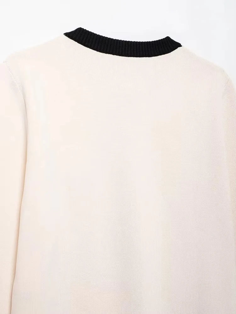 Women’s Knitted Cardigan Sweater with Golden Buttons O-Neck, - Other