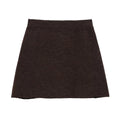 Women’s Knitted Set with Gold Buckle Decoration Long Sleeve Top Side Stitching Decorative Skirt