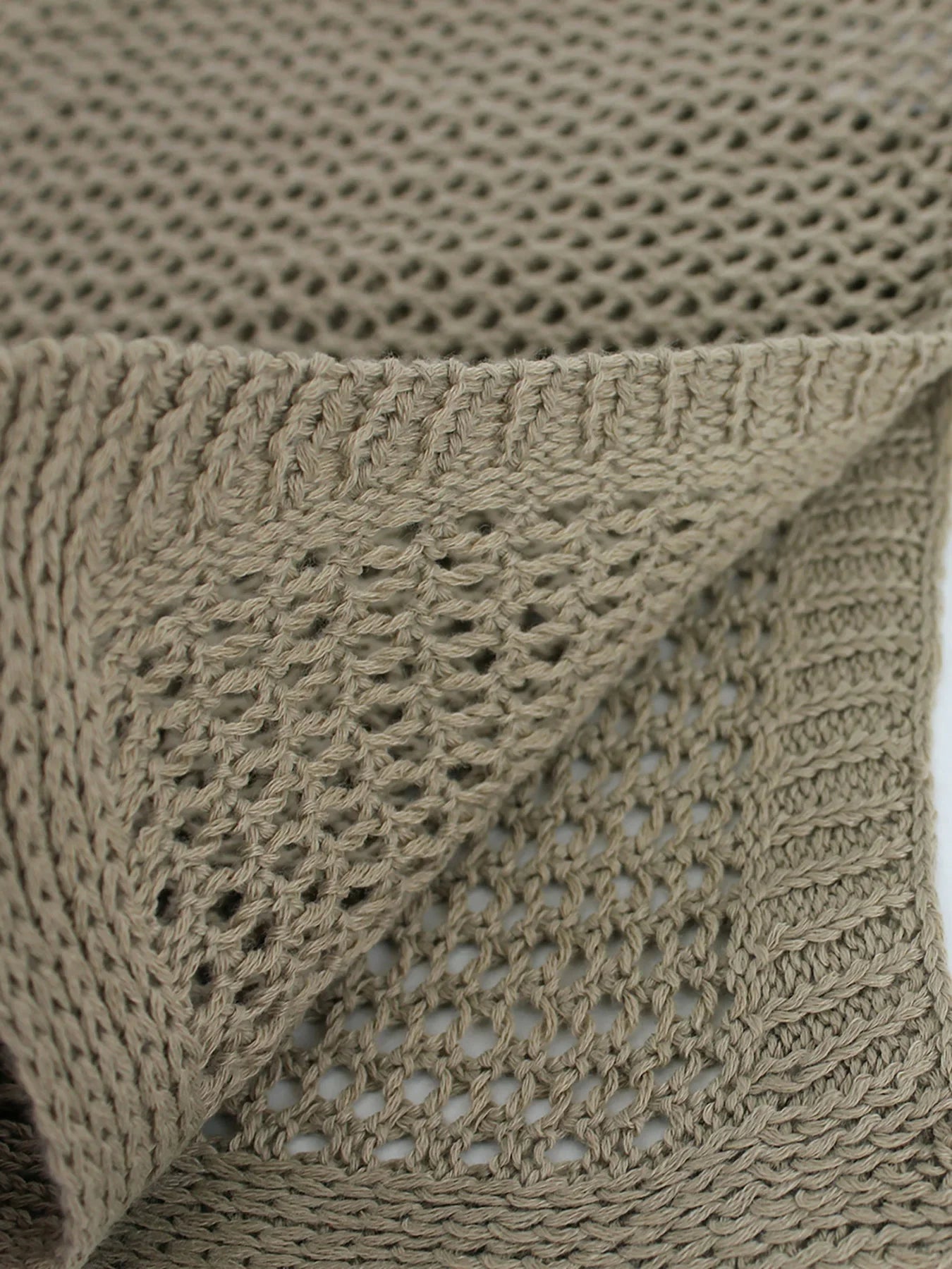 Women’s Knitted Short Skirt with Hollow Straps and Slit Beach Cover Up