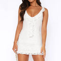 Women’s Lace Skirt With Suspenders Dress - White / L - electronic accessories