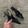 Womens Leather Slippers High Heels