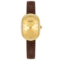 Women’s Literary Belt Casual Retro Small Square Quartz Watch - Coffee
