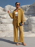 Women’s Long Sleeve Cardigan Two-Piece Set Casual Suit - Khaki / L - electronic accessories