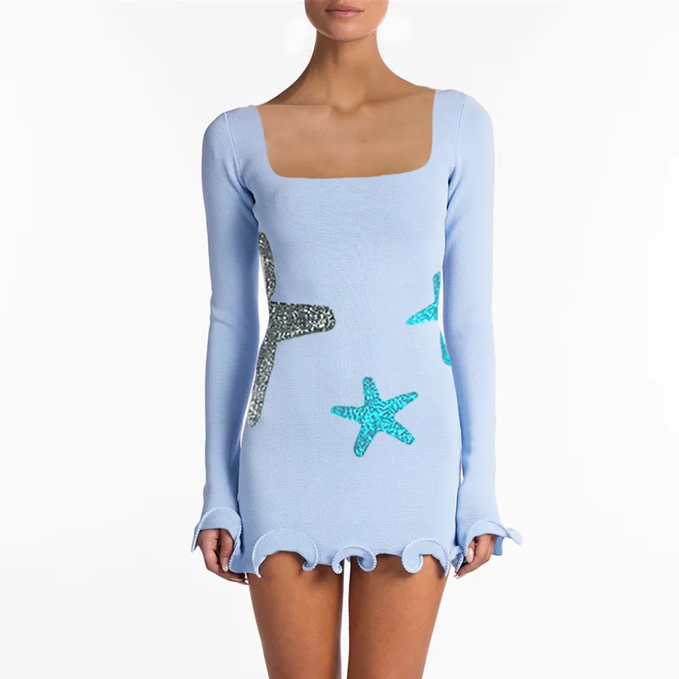 Women’s Long Sleeve Mini Dress - B / S