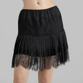 Women’s Mini Skirts Mid-Rise Pleated Lace Skirt