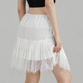 Women’s Mini Skirts Mid-Rise Pleated Lace Skirt
