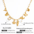 Women’s Non-fading Stainless Steel Electroplated 18K Gold Shell Pearl Necklace - XL31580 / electronic accessories