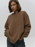 Women’s O-Neck Oversized Sweater - Camel / L