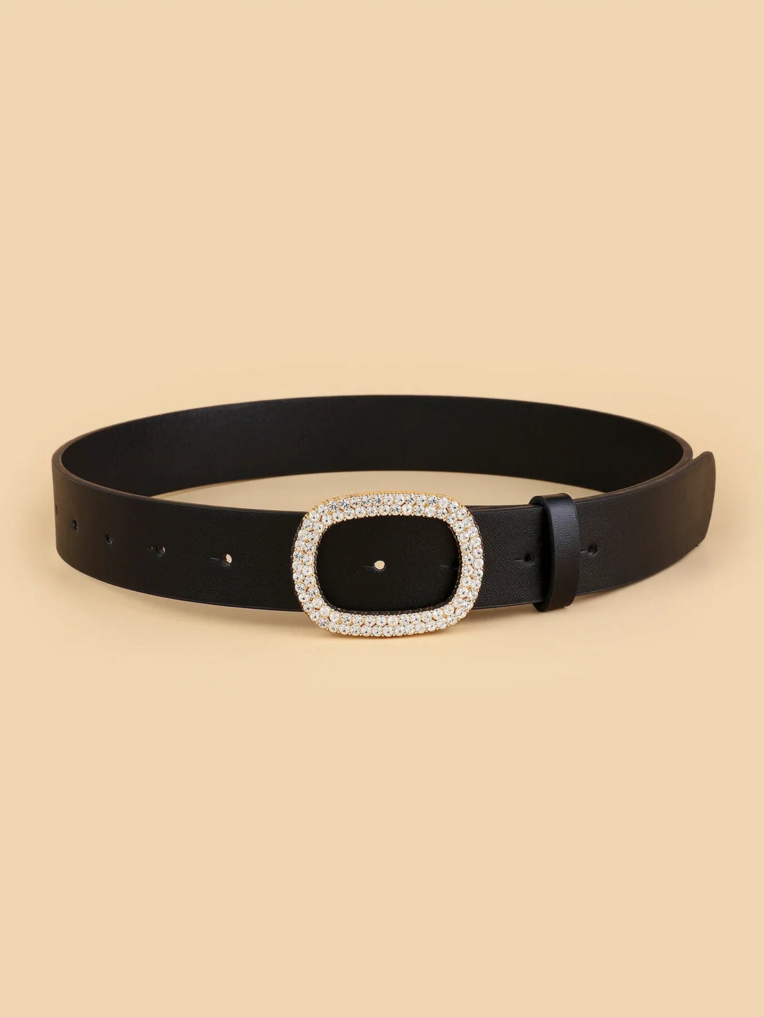 Women’s Oval Diamond Buckle Head Belt