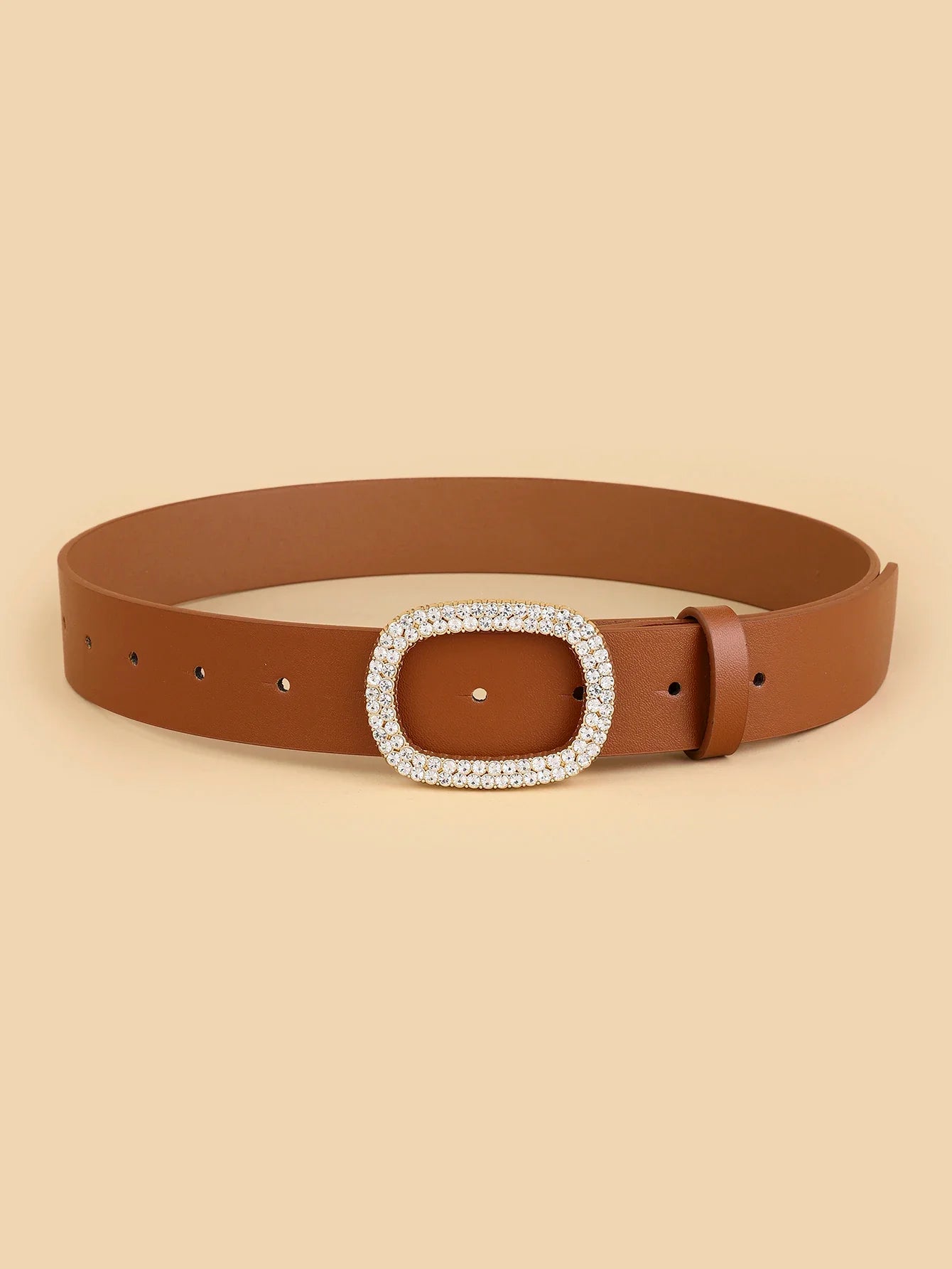 Women’s Oval Diamond Buckle Head Belt