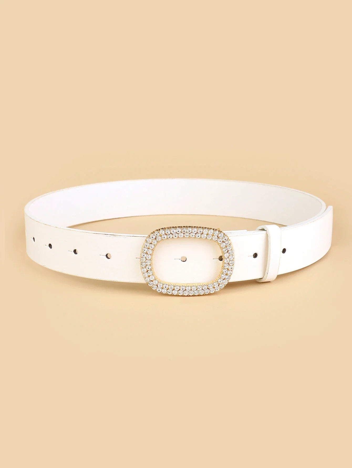 Women’s Oval Diamond Buckle Head Belt