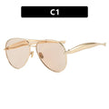 Women’s Oversized Pilot Sunglasses - c1 gold light brown