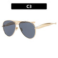 Women’s Oversized Pilot Sunglasses - c3 gold black