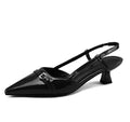 Women’s Patent Leather Slip on Pointed Toe Sandals - Black / 36