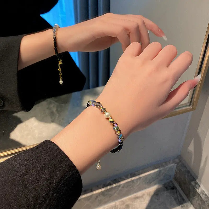 Women’s Pearl Necklace Summer Natural Stone Crystal String Beads Clavicle Chain - electronic accessories