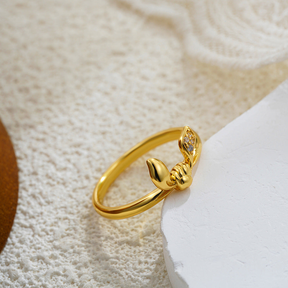 Women’s Personalized Zircon Knotted Bow Ring - electronic accessories