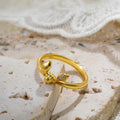 Women’s Personalized Zircon Knotted Bow Ring - electronic accessories