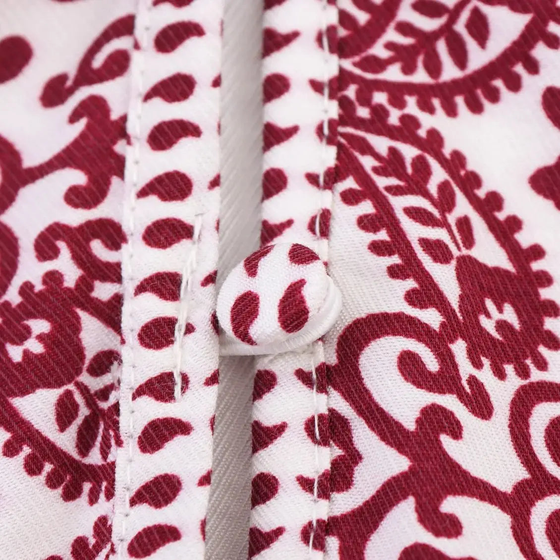 Women’s Printed Tassel Shirt Hollow Loose Stand-up Collar Lantern Sleeve Top