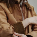 Women's Retro Khaki Corduroy Collar Barn Jacket