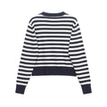 Women’s Round Neck Long Sleeve Striped Casual Loose Knitted Sweater