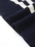 Women’s Round Neck Long Sleeve Striped Casual Loose Knitted Sweater