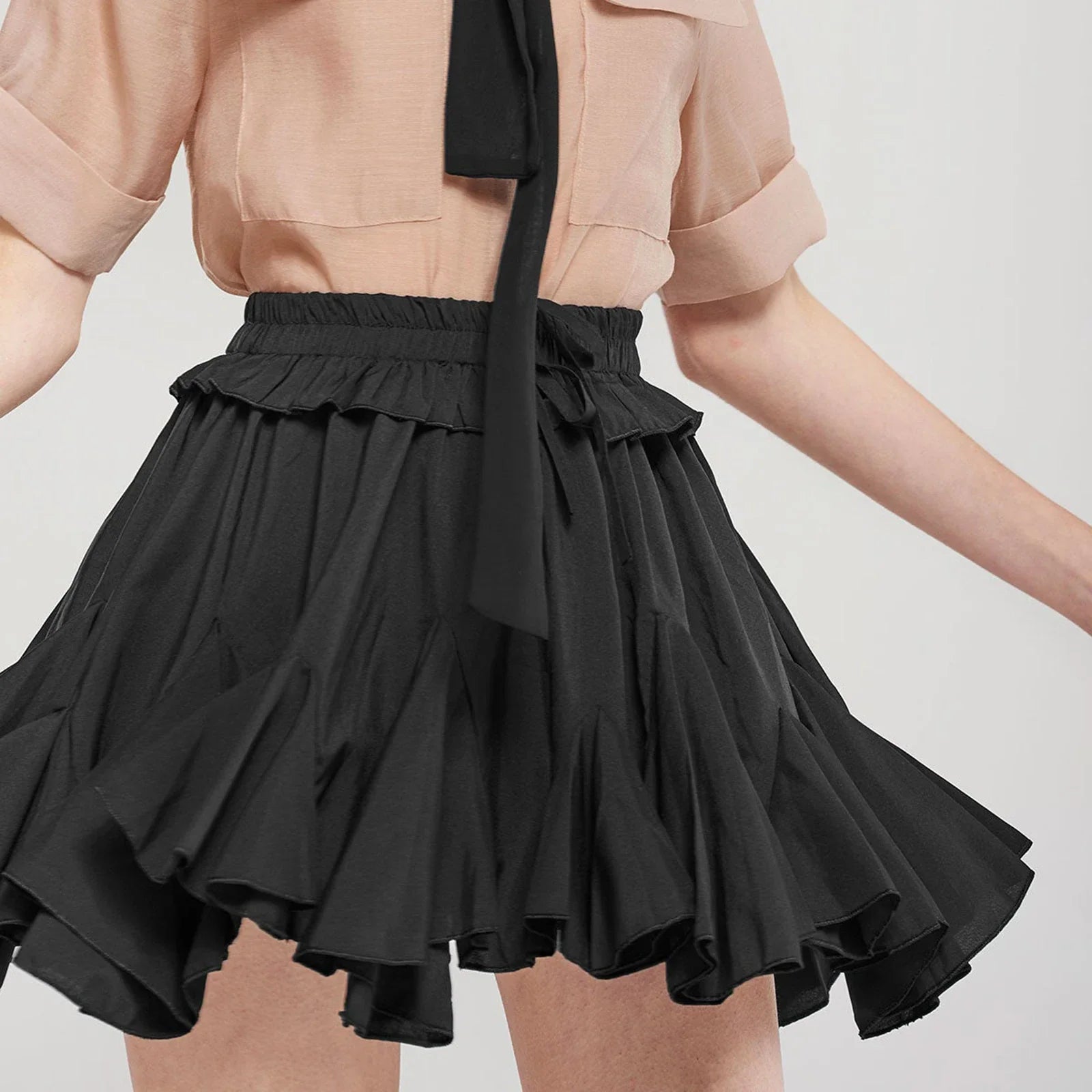 Women’s Ruffle Mini Skirt Casual High Waist