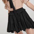 Women’s Ruffle Mini Skirt Casual High Waist - black / M