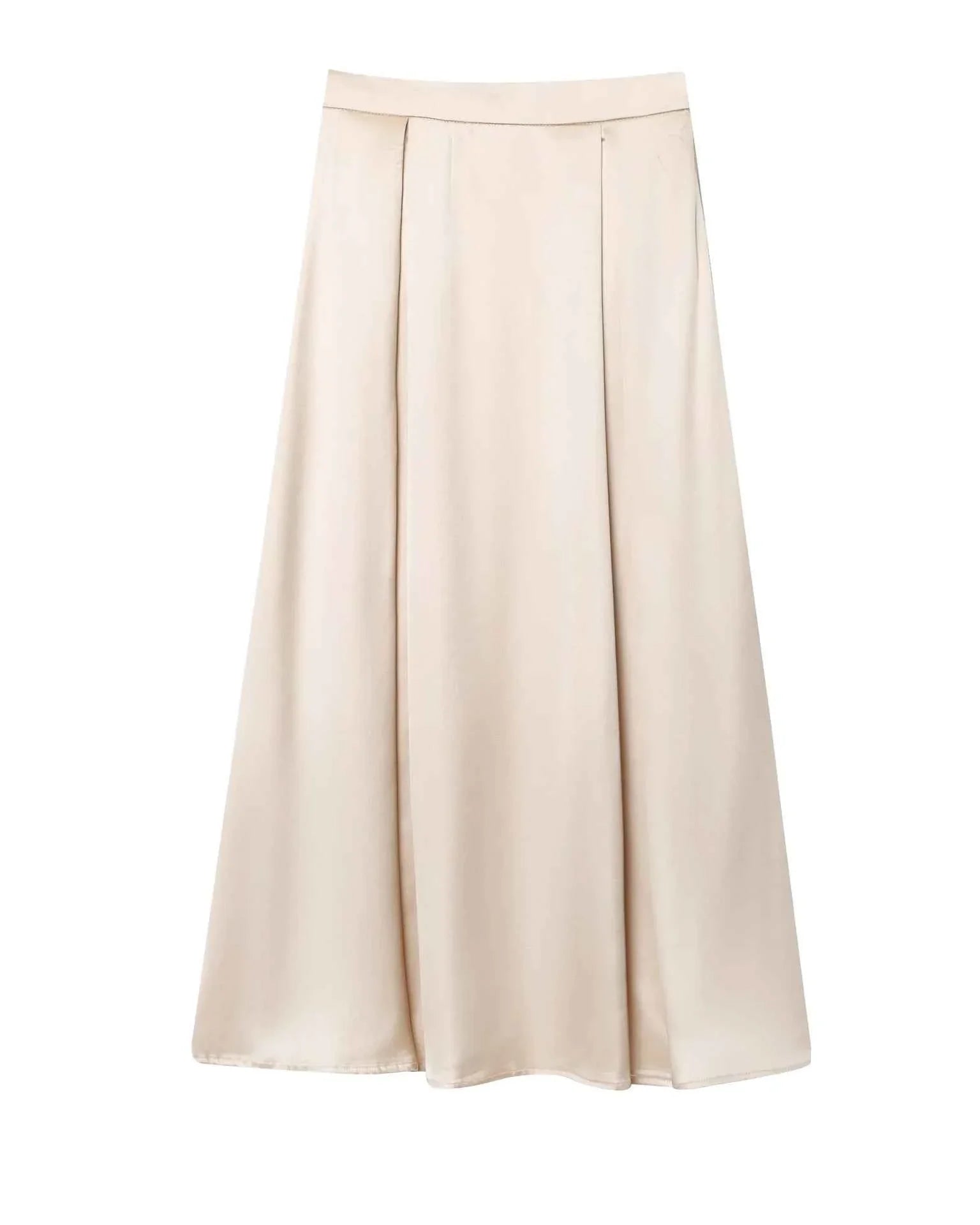 Women's Satin A-line Skirt High Waist