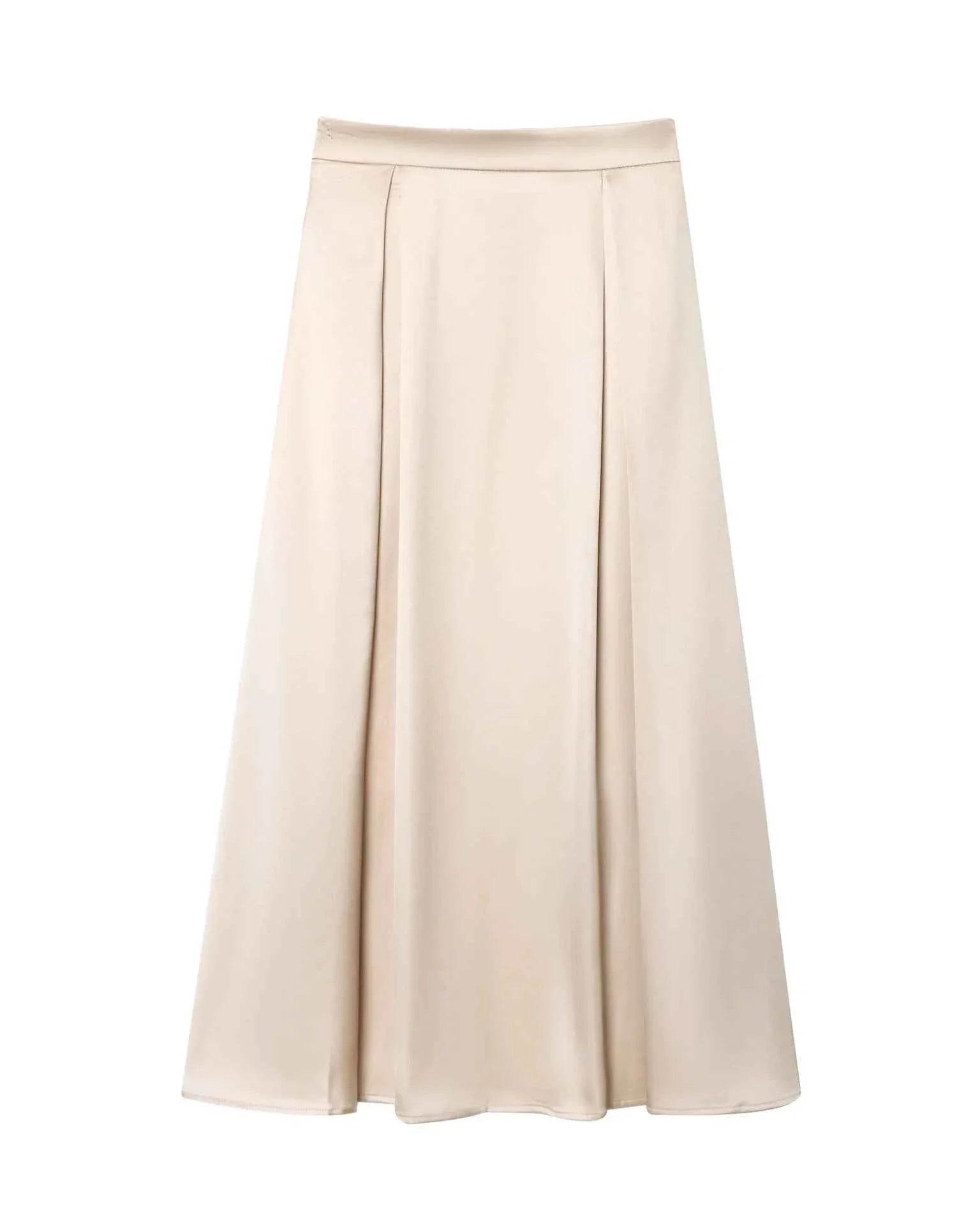 Women's Satin A-line Skirt High Waist