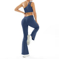 Women’s Seamless Yoga Set Naked Sensation Single Shoulder Bra & Breathable Quick-Dry Slim Pants