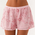 Womens Sequin Sparkle Beaded Mini Shorts - Pink / XL