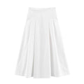 Women’s Simple A-line Skirt High Waist - White skirt / S