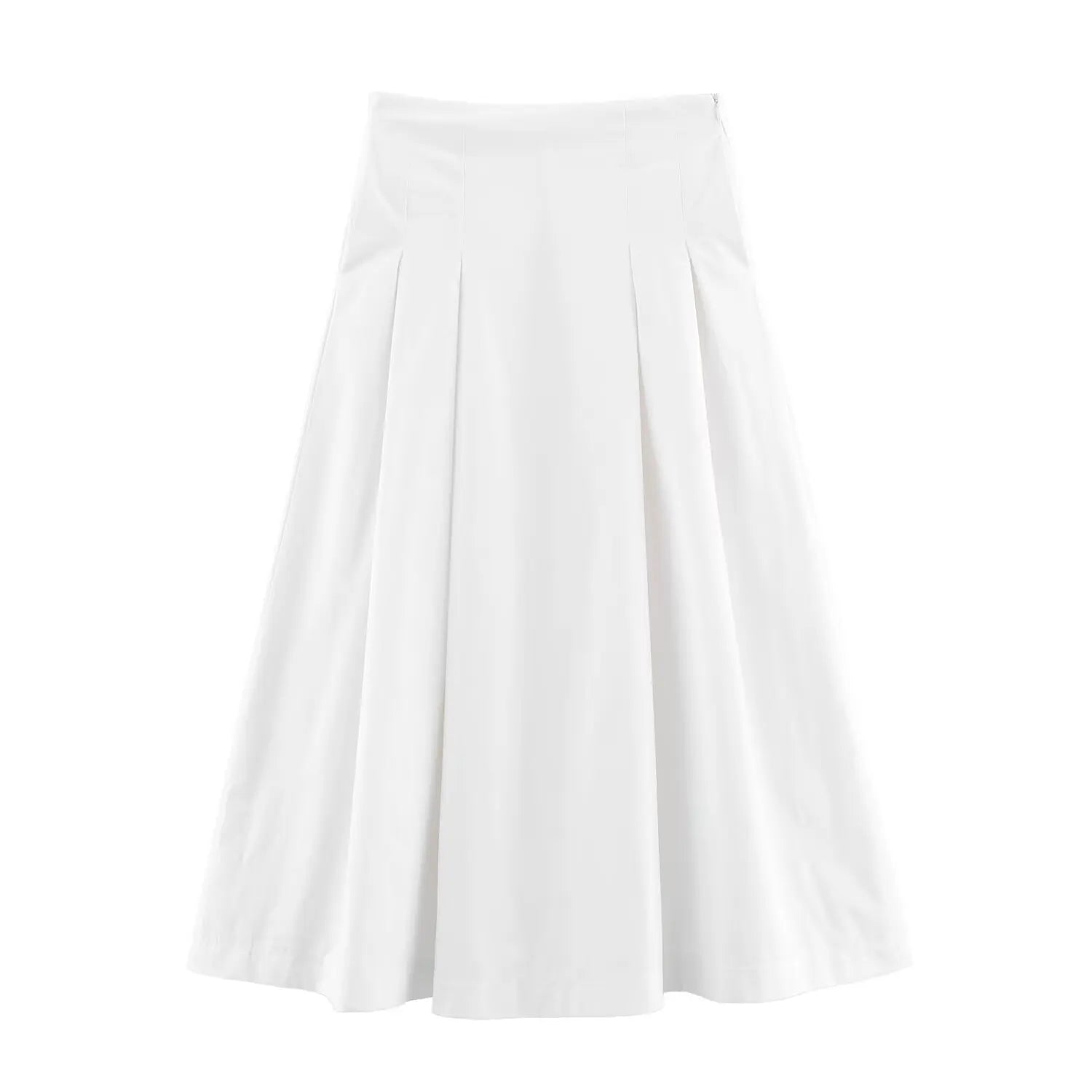 Women’s Simple A-line Skirt High Waist - White skirt / S
