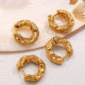 Women’s Simple All-match Retro Irregular Circles Metal Earrings - EH873G Gold - electronic accessories