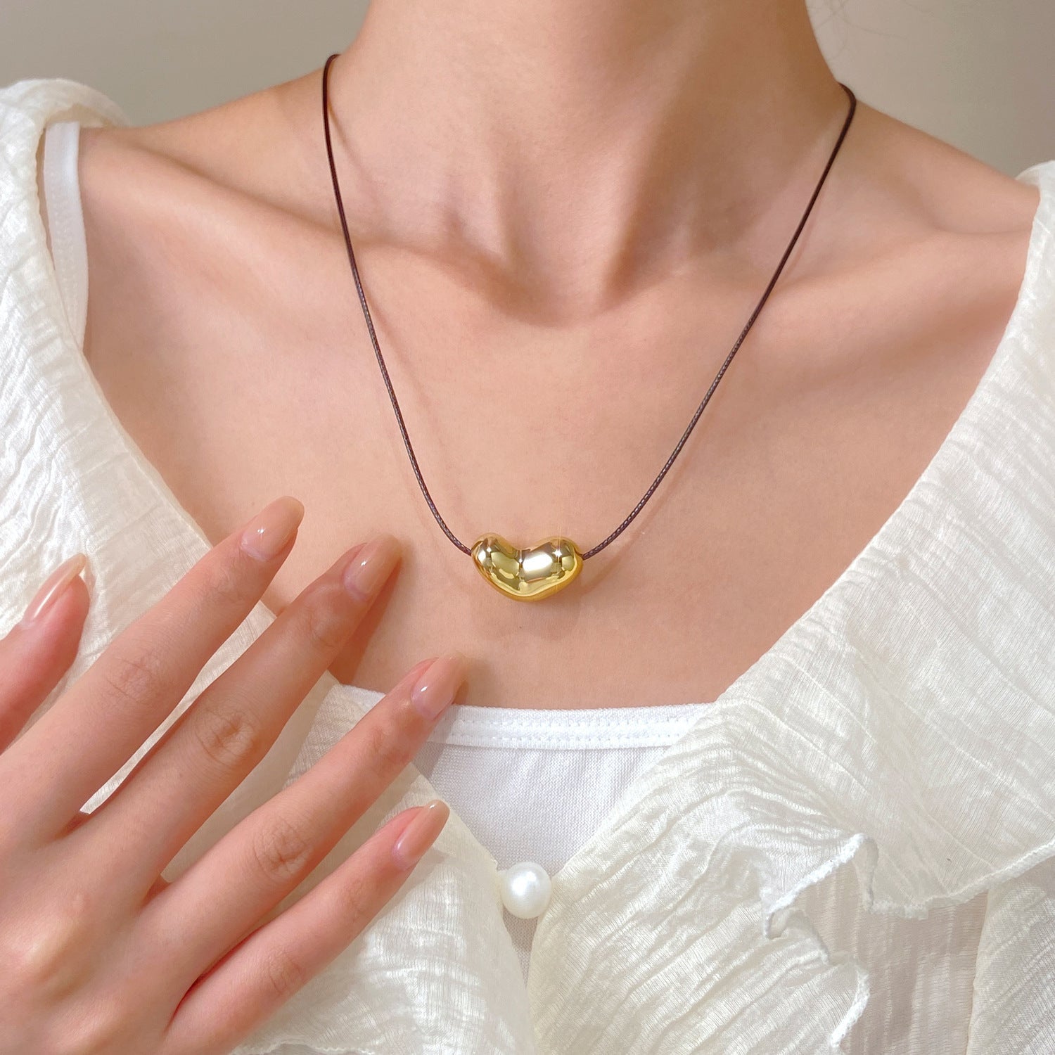 Women’s Simple Ball Love Knotted Bracelet Necklace - Kc Gold 11824 - electronic accessories