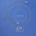 Women’s Simple Design Asymmetrical Size Double Ring Clavicle Necklace Versatile - electronic accessories