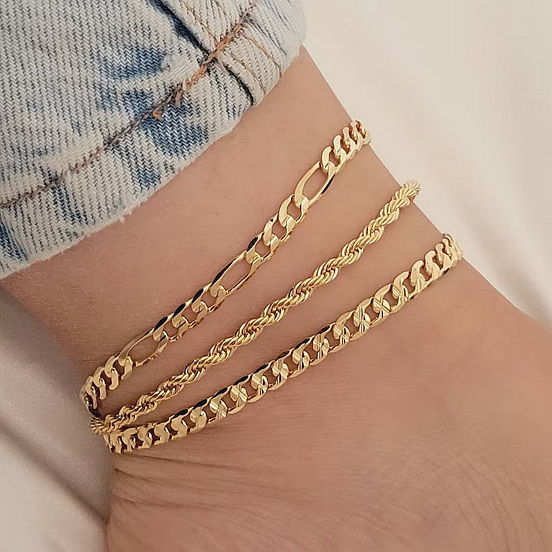 Women’s Simple Personality Multi-layer Anklet Suit - electronic accessories