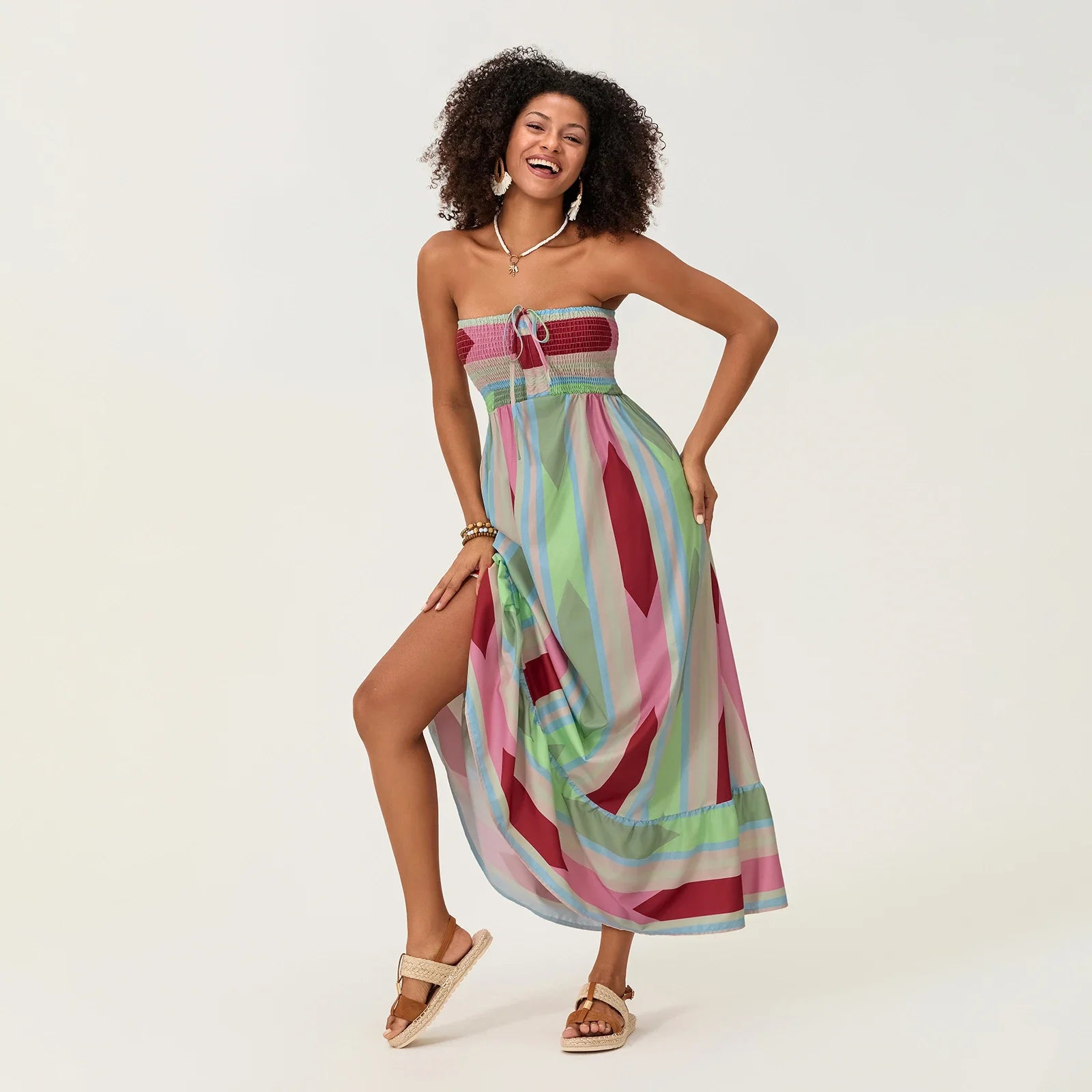 Women’s Sleeveless Strapless Long Dress Bohemian