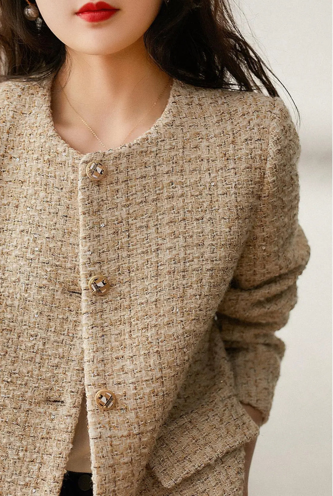 Women’s Slim Short Suit Single Breasted Round Neck Blazers