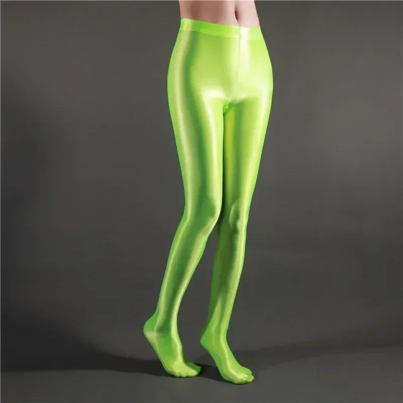 Women’s Slim Solid Tights High Waist Super Elastic - Green / XL
