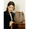 Women’s Soft Leather Niche Crossbody Bag - Elephant Gray (in stock)