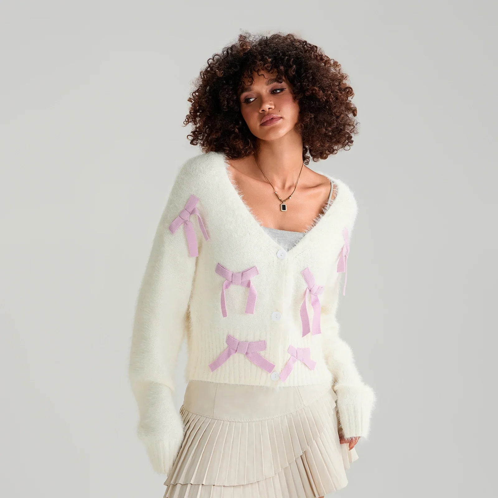 Women’s Solid Color Button Down Knit Cardigan