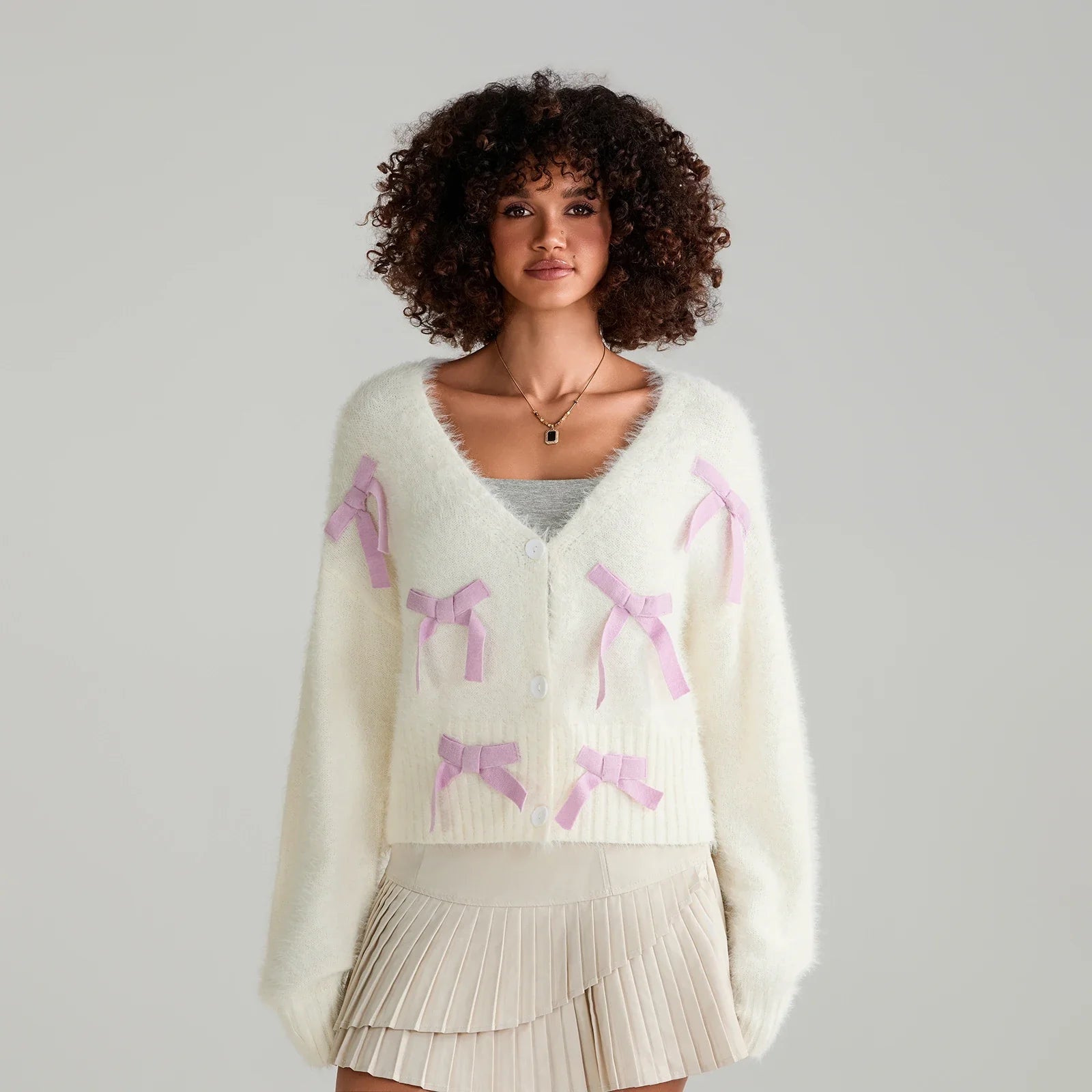 Women’s Solid Color Button Down Knit Cardigan