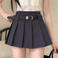 Women’s Solid Color Casual High Waist Pleated Skirt - Other