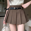 Women’s Solid Color Casual High Waist Pleated Skirt - Other